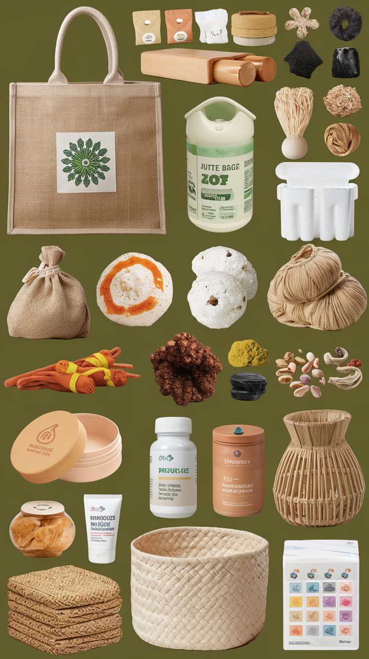 'Environmentally Friendly, Eco-Friendly Products, Natural Products, Biodegradable Plastics, Natural Dyes and Pigments, Jute Products, Natural Fibers