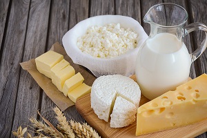 Fresh dairy products. Milk, cheese, butter and cottage cheese with wheat on the rustic wooden background. Horizontal permission. Selective focus. Copy space.
** Note: Soft Focus at 100%, best at smaller sizes