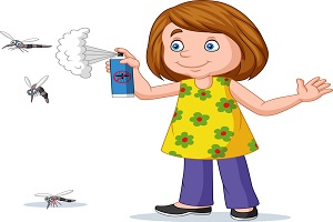 cartoon-girl-spraying-a-mosquito
