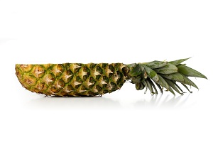 Studio shot of pineapple on white background