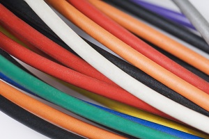 Close-up of computer wires